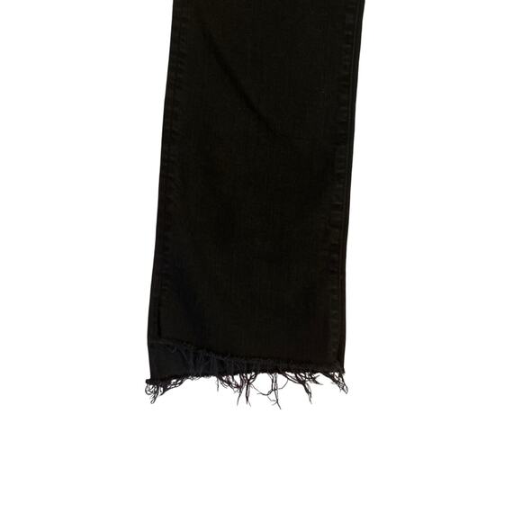 Women 30 Mother Denim Insider Crop Step Fray Not Guilty Black Jeans Pants - Picture 3 of 8